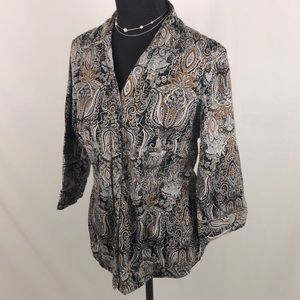 212 Collection Black Base Paisley Top